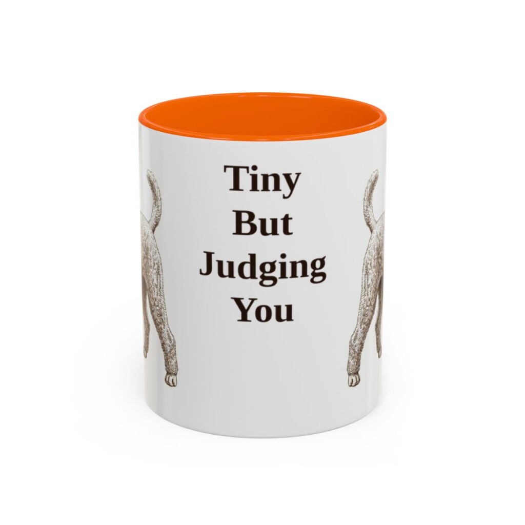 11oz Funny Toy Poodle Mug, Orange, front view