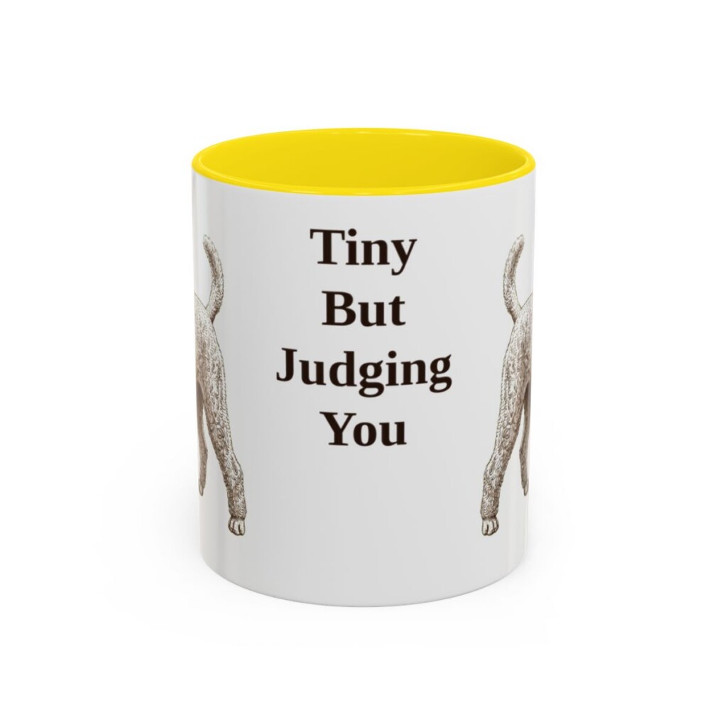 11oz Funny Toy Poodle Mug, Yellow, front view