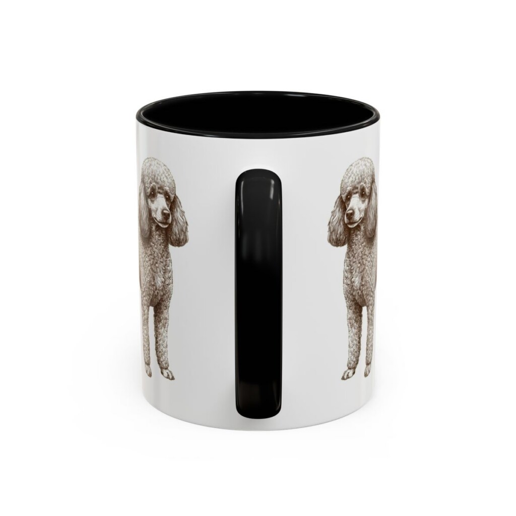 11oz Toy Poodle Latin Mug, Black, back view