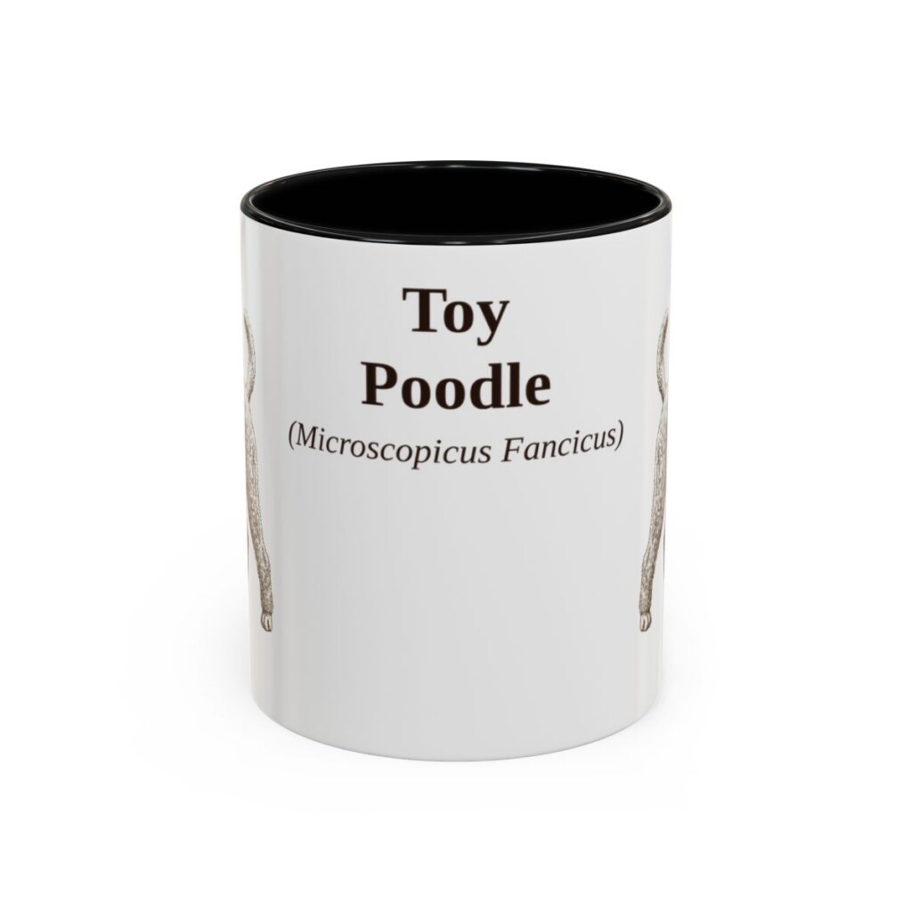 11oz Toy Poodle Latin Mug, Black, front view