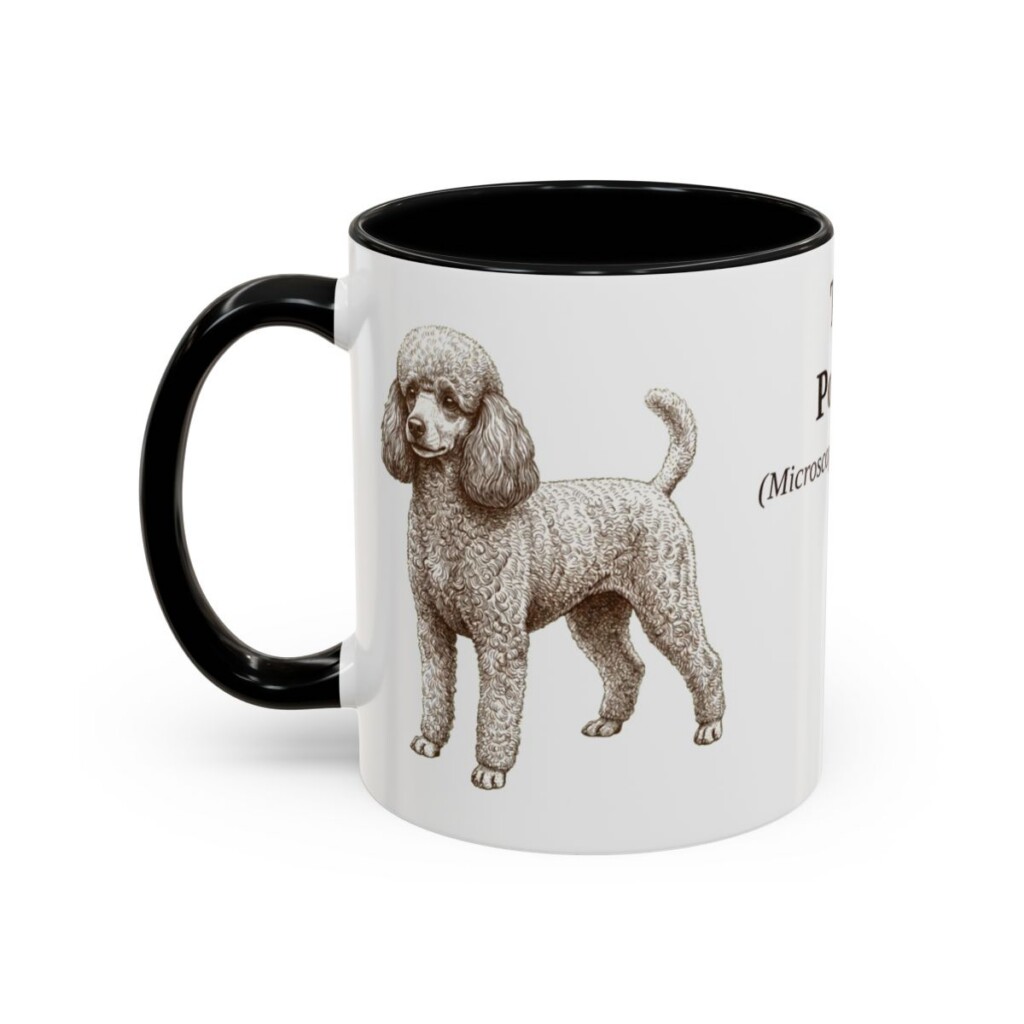 11oz Toy Poodle Latin Mug, Black, left side view