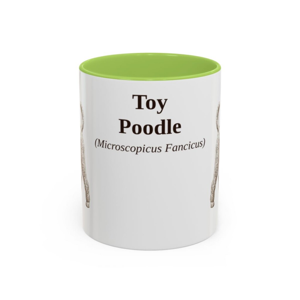 11oz Toy Poodle Latin Mug, Light Green, front view