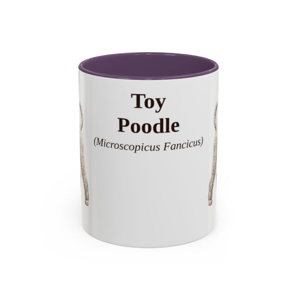 11oz Toy Poodle Latin Mug, Purple, front view