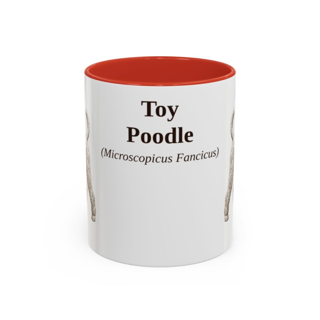 11oz Toy Poodle Latin Mug, Red, front view