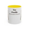 11oz Toy Poodle Latin Mug, Yellow, front view