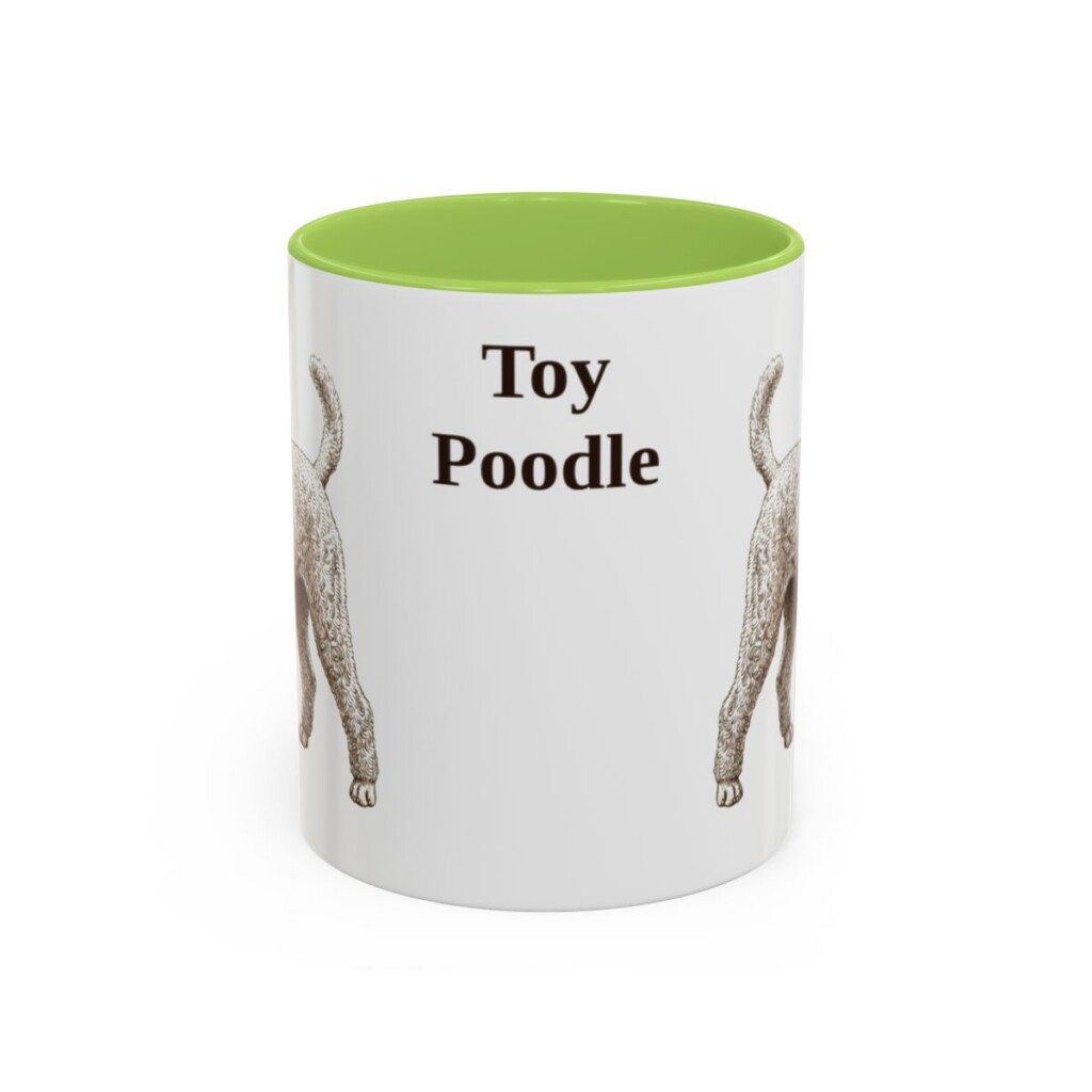 11oz Toy Poodle Mug, Light Green, front view