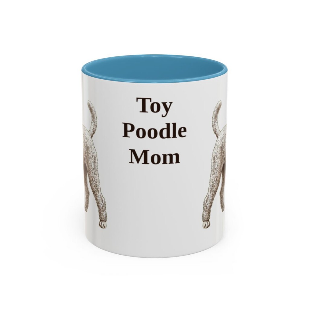 11oz-toy-poodle-mug-mom-light-blue 11oz Toy Poodle Dog Mom Mug, Light Blue, front view