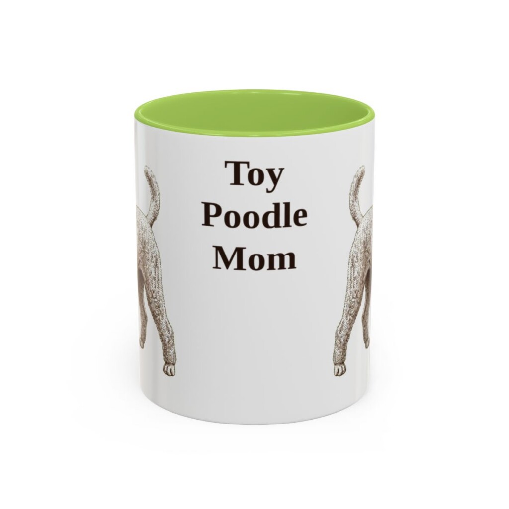 11oz-toy-poodle-mug-mom-light-green 11oz Toy Poodle Dog Mom Mug, Light Green, front view