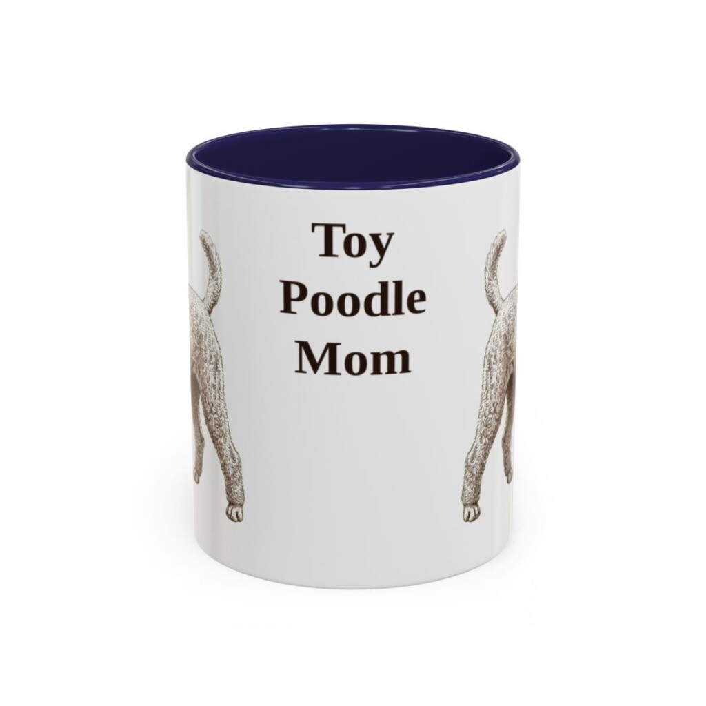 11oz-toy-poodle-mug-mom-navy 11oz Toy Poodle Dog Mom Mug, Navy, front view