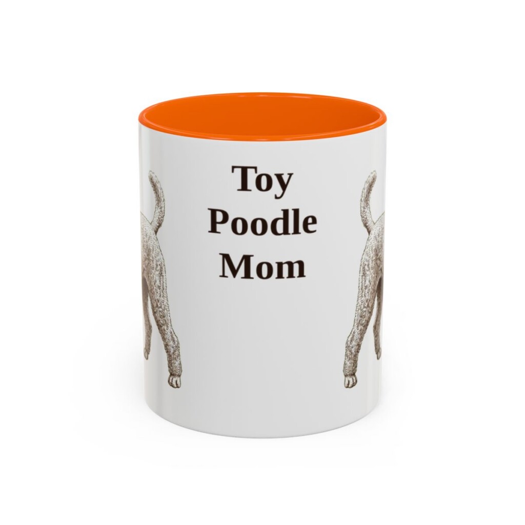 11oz-toy-poodle-mug-mom-orange 11oz Toy Poodle Dog Mom Mug, Orange, front view