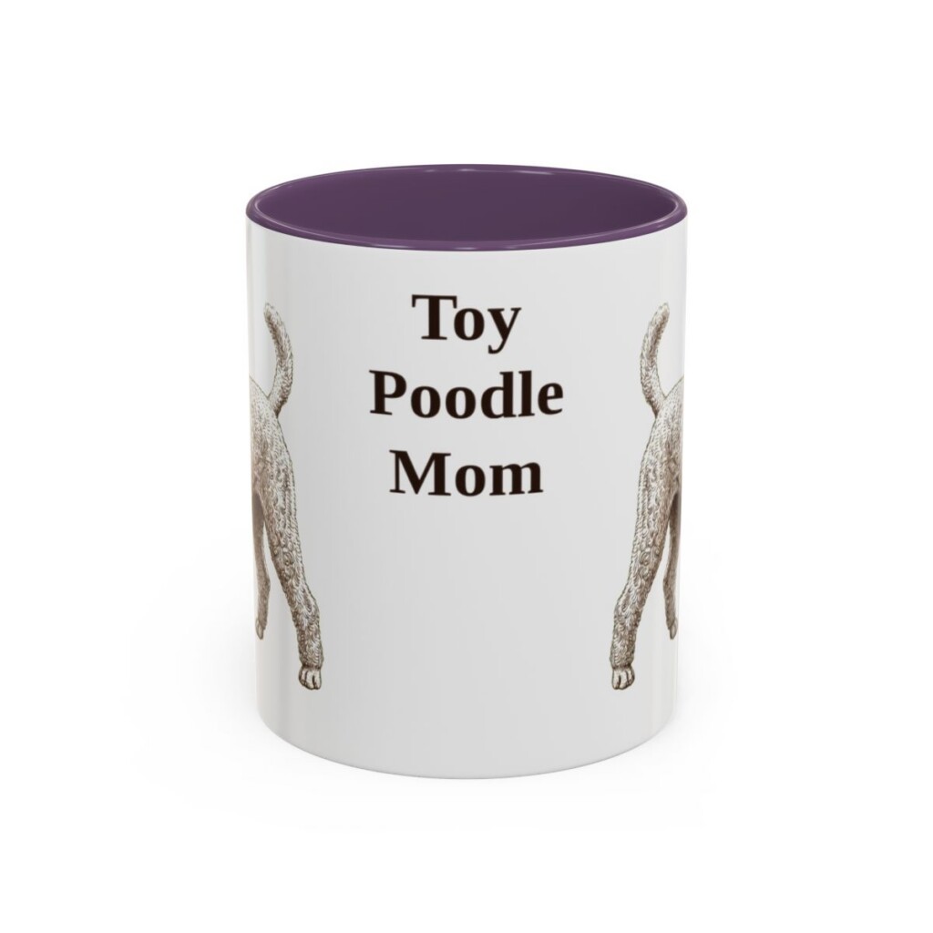 11oz-toy-poodle-mug-mom-purple 11oz Toy Poodle Dog Mom Mug, Purple, front view