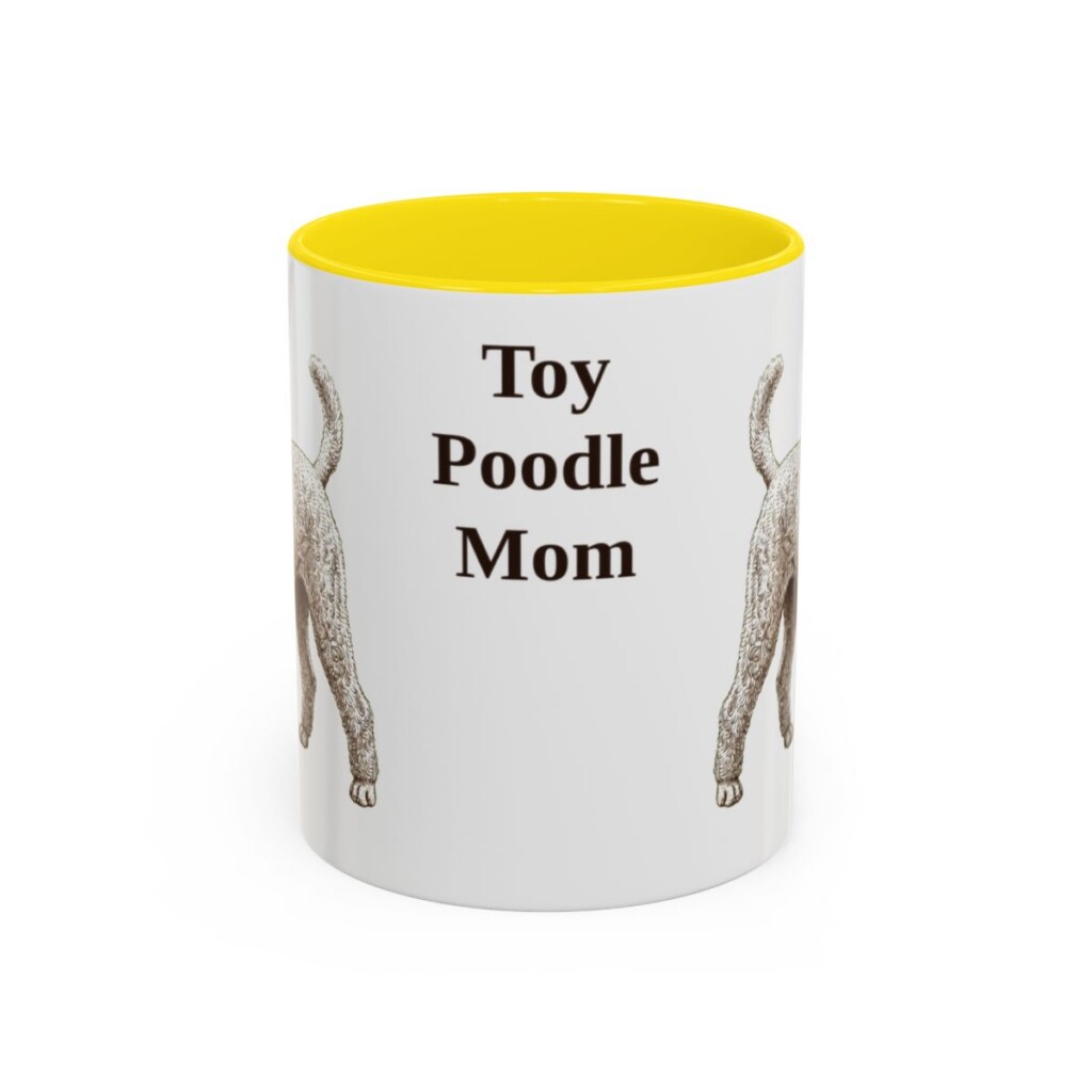 11oz-toy-poodle-mug-mom-yellow 11oz Toy Poodle Dog Mom Mug, Yellow, front view