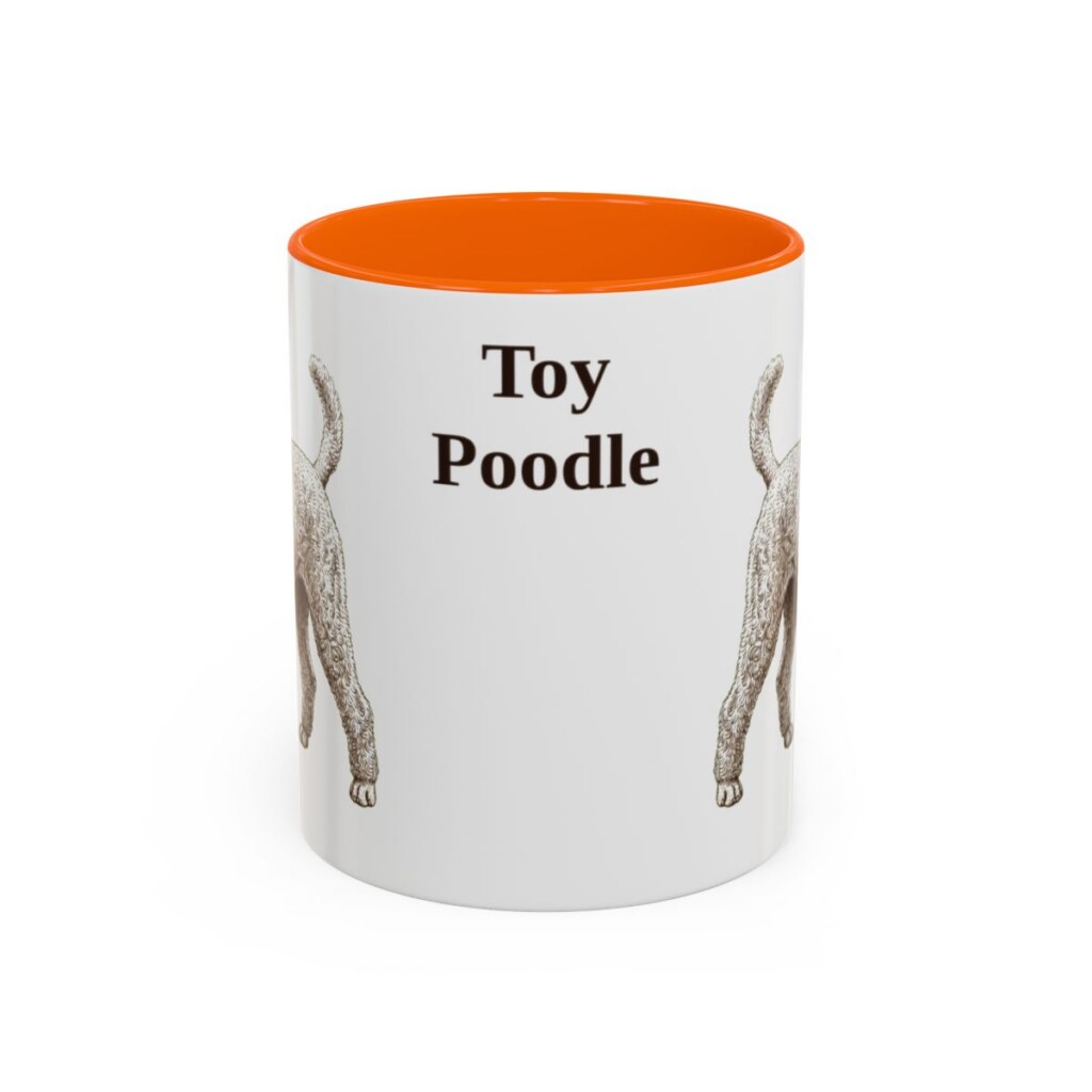 11oz Toy Poodle Mug, Orange, front view