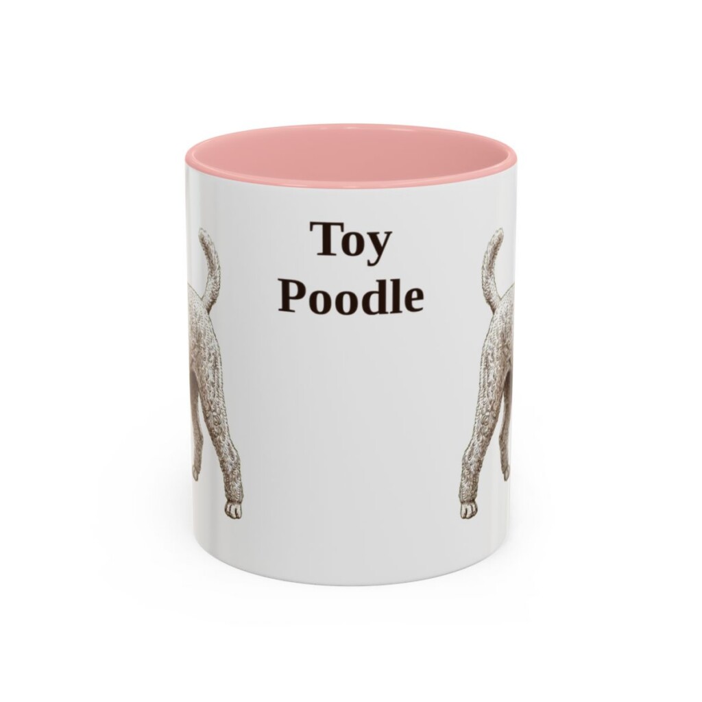 11oz Toy Poodle Mug, Pink, front view