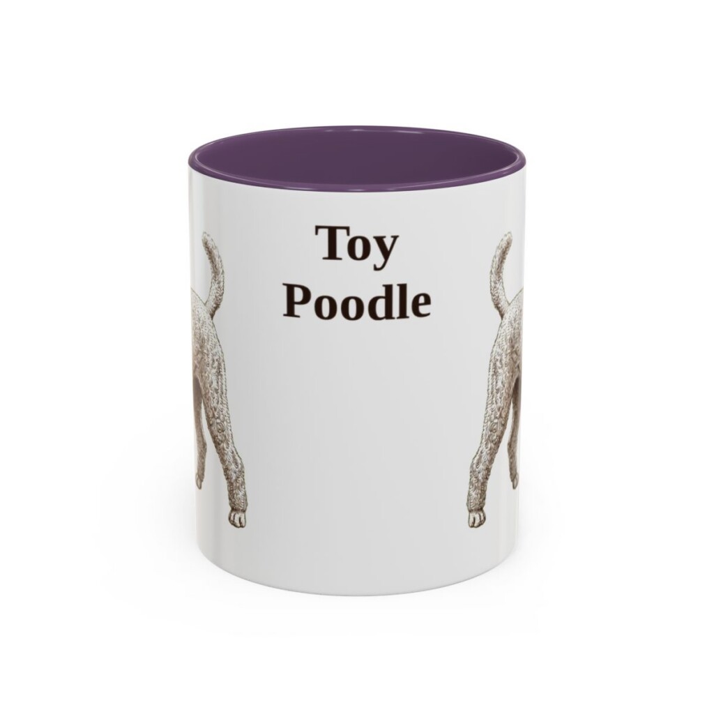 11oz Toy Poodle Mug, Purple, front view
