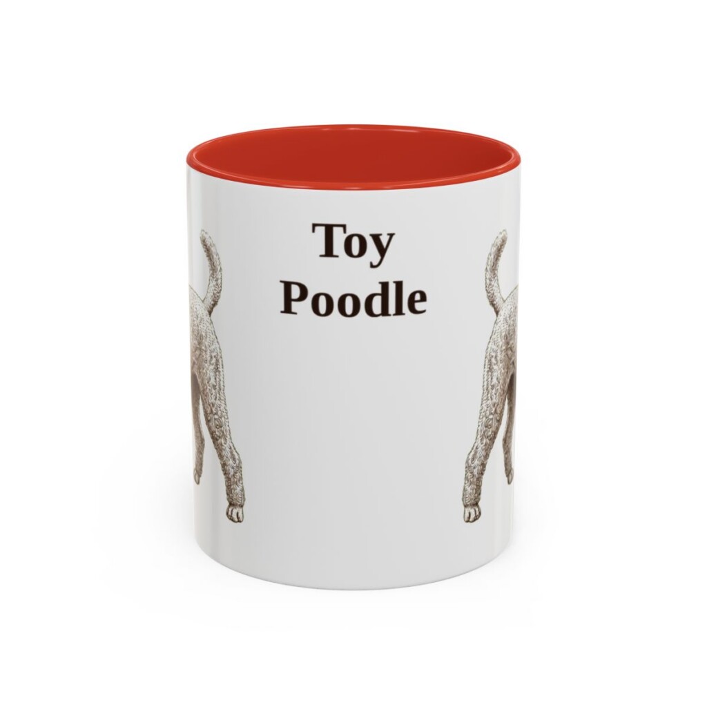 11oz Toy Poodle Mug, Red, front view