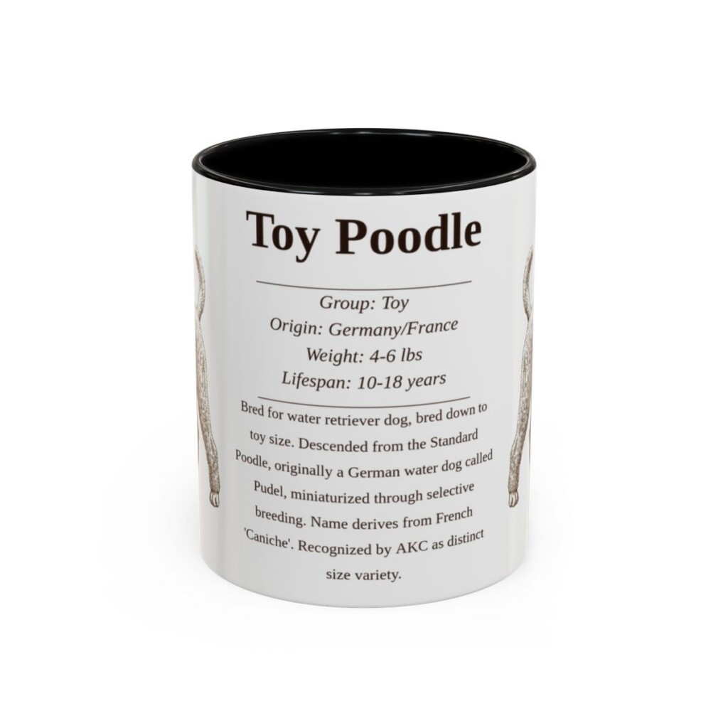 11oz Toy Poodle Mug, Black, front view