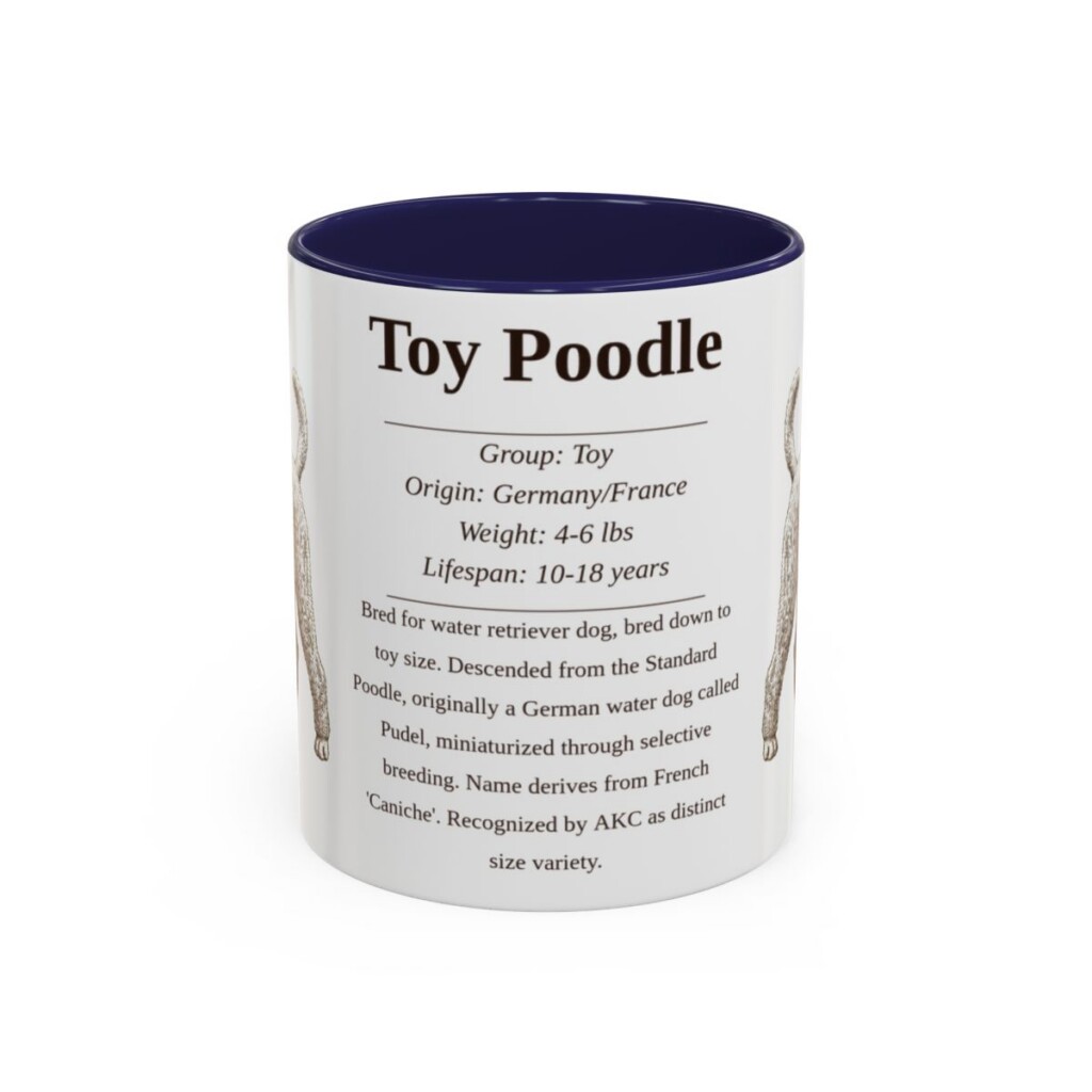 11oz Toy Poodle Mug, Navy, front view