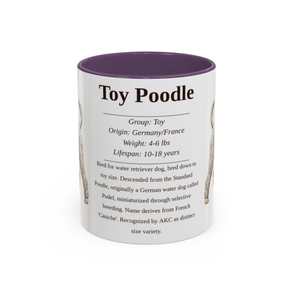 11oz Toy Poodle Mug, Purple, front view
