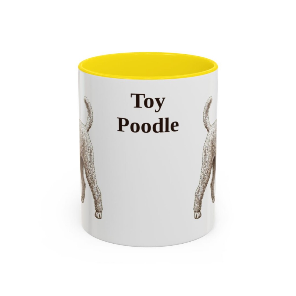 11oz Toy Poodle Mug, Yellow, front view