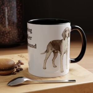 11oz Treeing Walker Coonhound Mug, Black, lifestyle photo