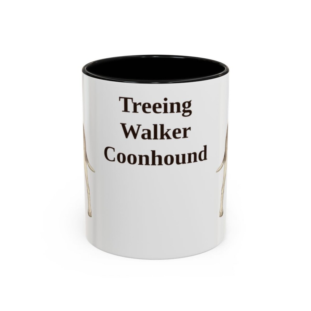 11oz-treeing-walker-coonhound-mug-black-front 11oz Treeing Walker Coonhound Mug, Black, front view