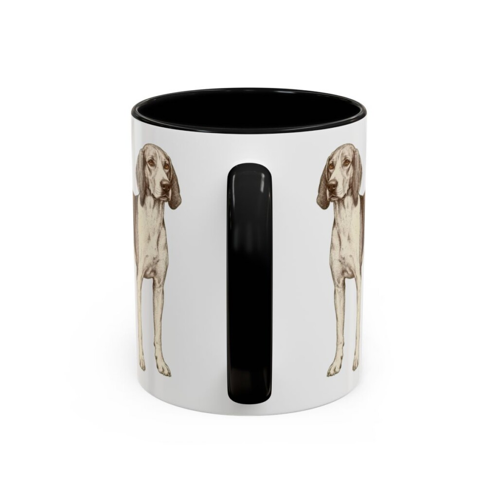 11oz Treeing Walker Coonhound Dog Dad Mug, Black, back view