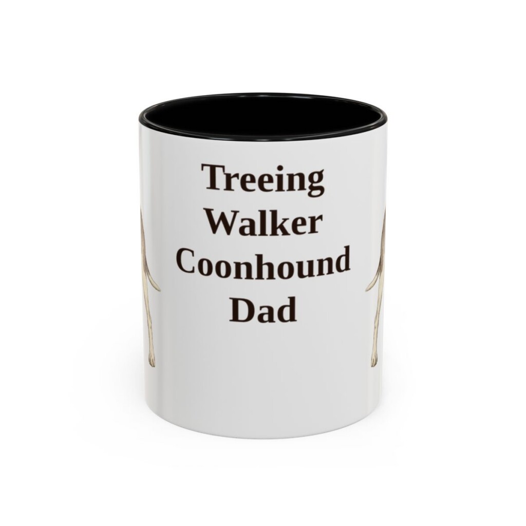 11oz Treeing Walker Coonhound Dog Dad Mug, Black, front view