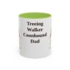 11oz Treeing Walker Coonhound Dog Dad Mug, Light Green, front view