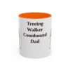11oz Treeing Walker Coonhound Dog Dad Mug, Orange, front view