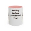 11oz Treeing Walker Coonhound Dog Dad Mug, Pink, front view