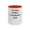 11oz Treeing Walker Coonhound Dog Dad Mug, Red, front view