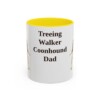 11oz Treeing Walker Coonhound Dog Dad Mug, Yellow, front view