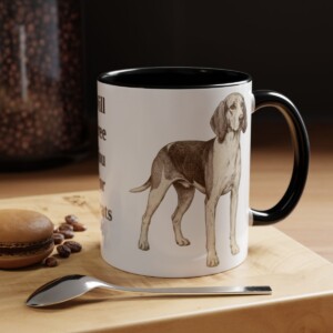 11oz Funny Treeing Walker Coonhound Mug, Black, lifestyle photo