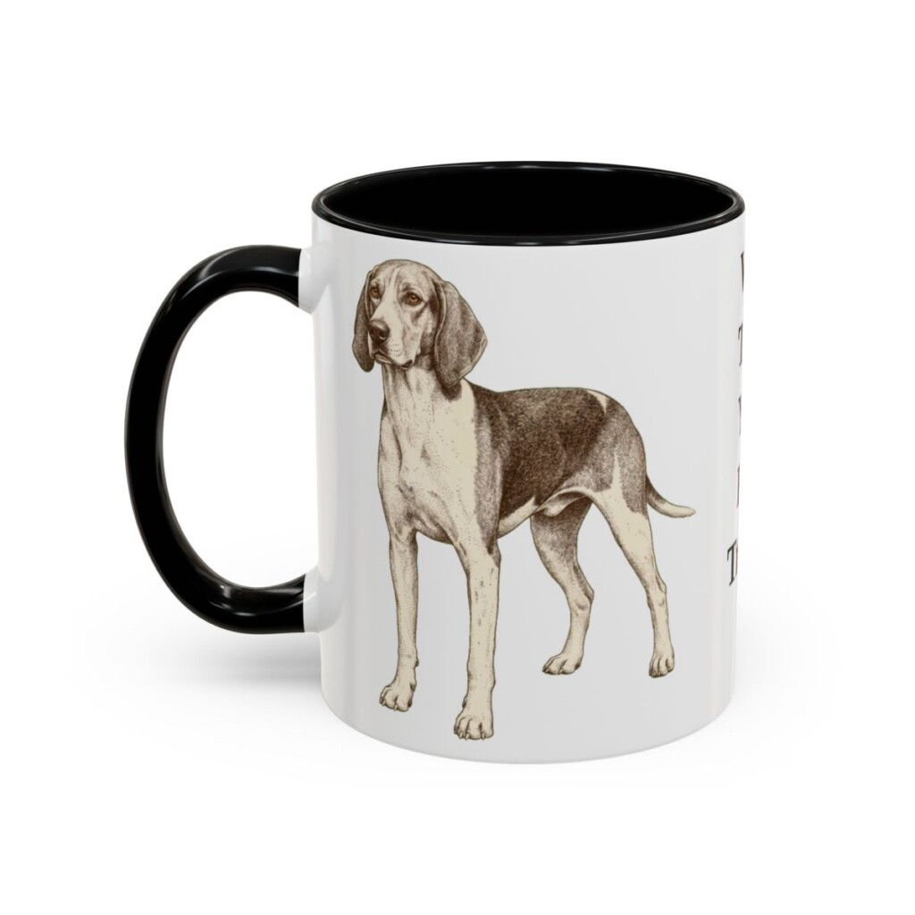 11oz Funny Treeing Walker Coonhound Mug, Black, left side view