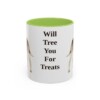 11oz Funny Treeing Walker Coonhound Mug, Light Green, front view