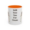 11oz Funny Treeing Walker Coonhound Mug, Orange, front view