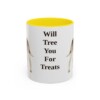 11oz Funny Treeing Walker Coonhound Mug, Yellow, front view