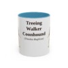 11oz Treeing Walker Coonhound Latin Mug, Light Blue, front view