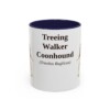 11oz Treeing Walker Coonhound Latin Mug, Navy, front view