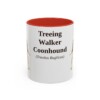 11oz Treeing Walker Coonhound Latin Mug, Red, front view