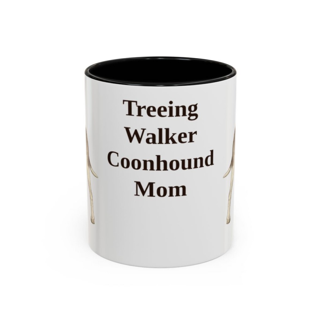 11oz Treeing Walker Coonhound Dog Mom Mug, Black, front view