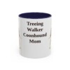 11oz Treeing Walker Coonhound Dog Mom Mug, Navy, front view