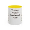 11oz Treeing Walker Coonhound Dog Mom Mug, Yellow, front view