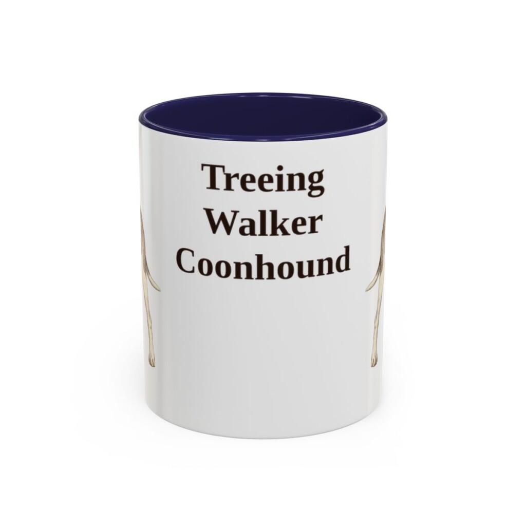 11oz-treeing-walker-coonhound-mug-navy 11oz Treeing Walker Coonhound Mug, Navy, front view