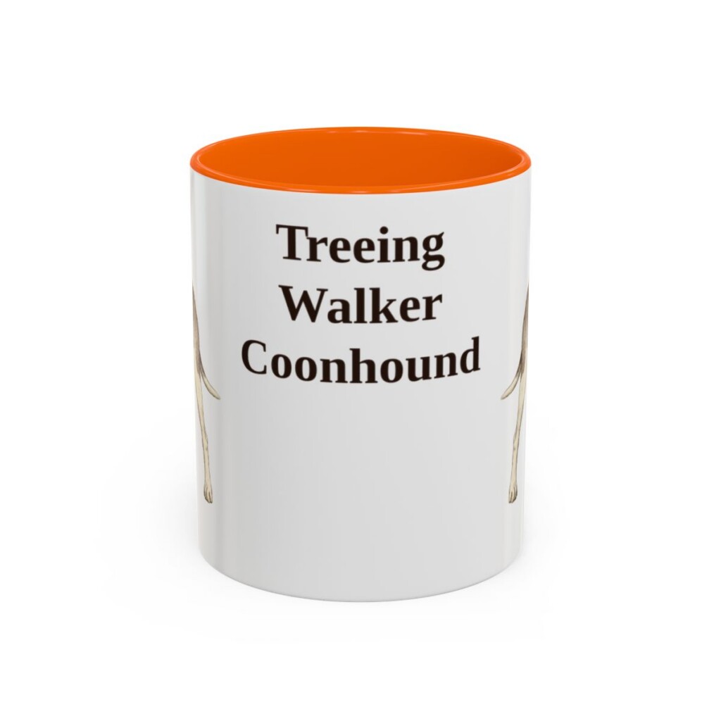 11oz-treeing-walker-coonhound-mug-orange 11oz Treeing Walker Coonhound Mug, Orange, front view