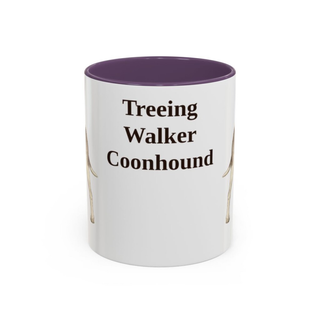 11oz-treeing-walker-coonhound-mug-purple 11oz Treeing Walker Coonhound Mug, Purple, front view