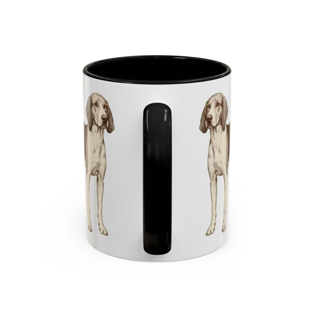 11oz Treeing Walker Coonhound Mug, Black, back view