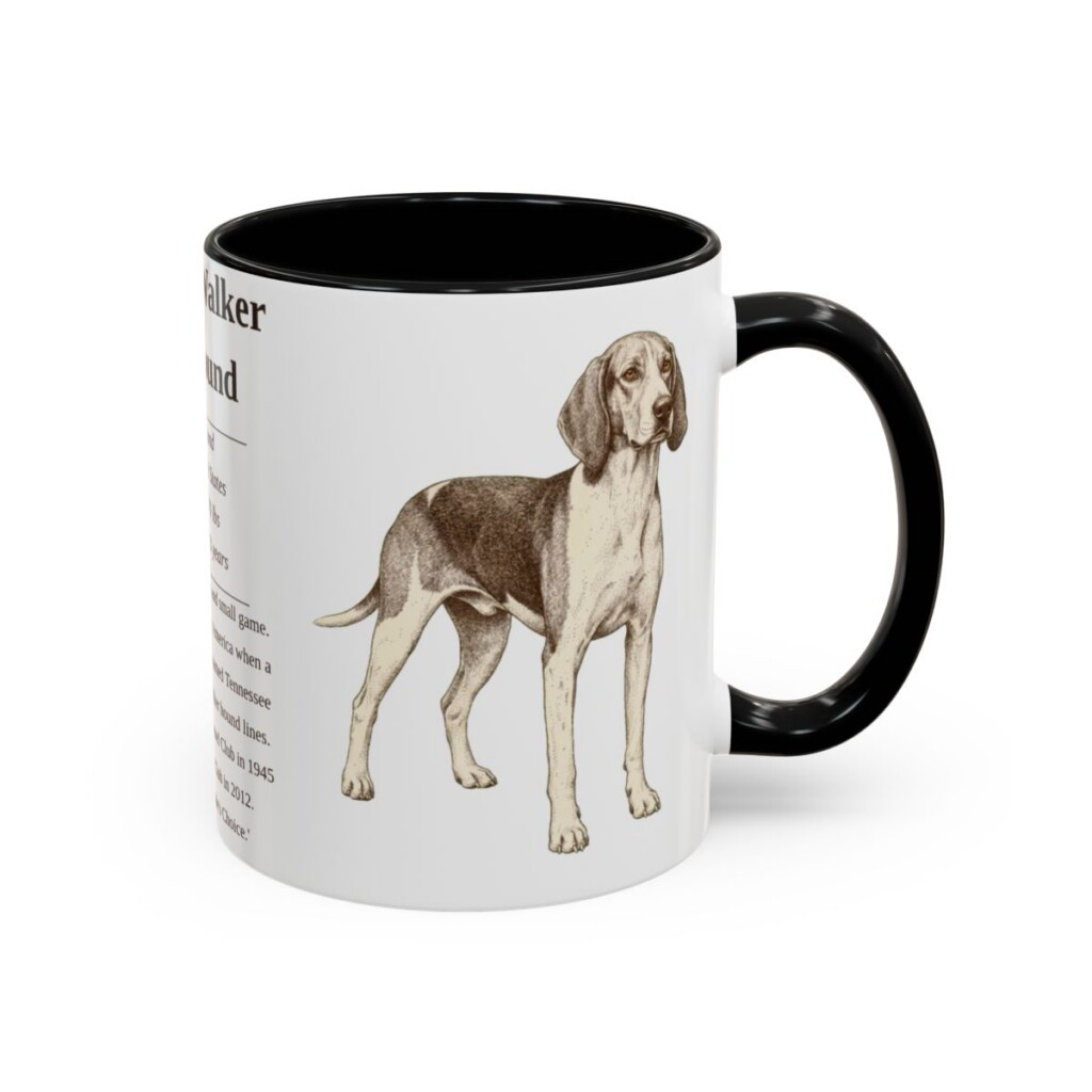 11oz Treeing Walker Coonhound Mug, Black, right side view