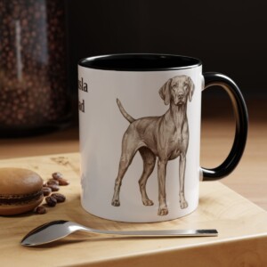 11oz Vizsla Dog Dad Mug, Black, lifestyle photo